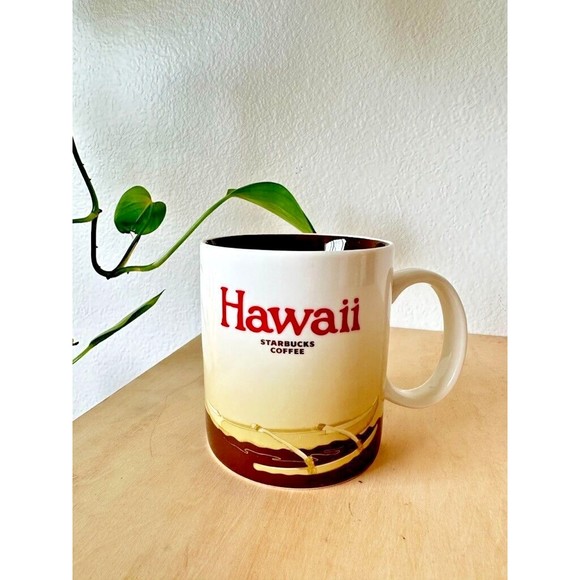 Starbucks Hawaii Collector Series Mug 2011 16 oz White Brown - Picture 1 of 6